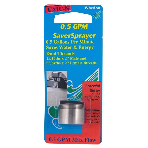 Whedon SaverSprayer Dual Thread 15/16 in.- 27M x 55/64 in.-27F Brushed Nickel Faucet Aerator UA1C-N